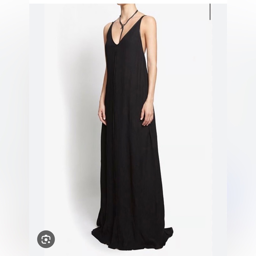 10 Crosby Derek Lam/Intermix Black Silk Pleated Maxi Dress | 0